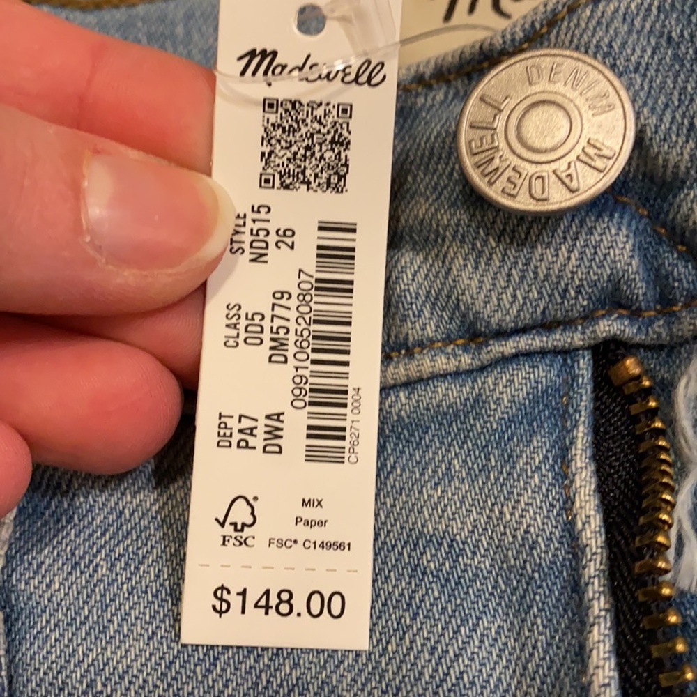 ***NWT*** Madewell Vintage Straight Jean Size W26 - Picture 10 of 10